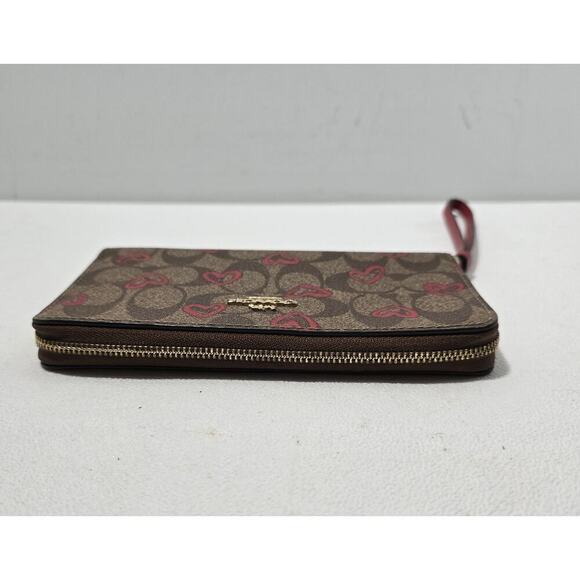 COACH LARGE PHONE WALLET SIGNATURE CANVAS WITH CRAYON ❤HEART 91578 - Picture 6 of 11